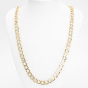 Chaîne - Or 10K deux tons jaune & blanc curb coupe diamant 9mm - CHG229