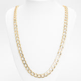 Chaîne - Or 10K deux tons jaune & blanc curb coupe diamant 9mm - CHG229