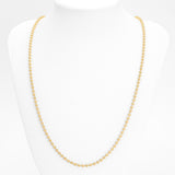 Chain - 10K yellow gold 3mm solid moon cut beads 24" - CHG254