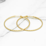 Hoops - Or 10K jaune texturé coupe diamant - BOG343