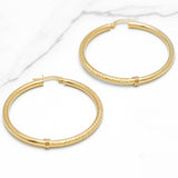 Hoops - Or 10K jaune moitié-moitié coupe diamant - BOG352
