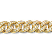 Bracelet - 10K Gold Cuban Solid Cz Pave 8.5" - BRG253