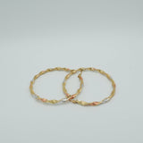 Tricolor Wave Hoops 3.5mm 50mm diameter - BOG007