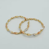 Tricolor Wave Hoops 3.5mm 40mm diameter - BOG013
