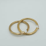 Yellow Gold Hoops 4mm 35mm diameter - BOG016