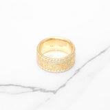 Bague - Or 10K jaune "BAGEL" pavée de diamants naturels - RIGD013