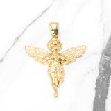 Pendant - 10K yellow gold angel paved with natural diamonds - PEGD005