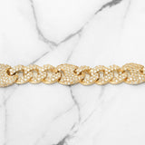 Men's Bracelet - 10K Yellow Cuban Gold Mixed Pave Set with Natural Diamonds 6.15CT 9.5mm 8.5" - BRGD001