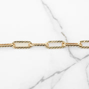 Lady's Bracelet - 10K Yellow Gold Paperclip Twist Links 7.5" - BRG300