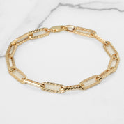 Lady's Bracelet - 10K Yellow Gold Paperclip Twist Links 7.5" - BRG300