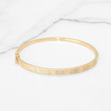 Bangle - 10K yellow gold love style with cz pave - BRG312