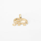 Pendentif - Or 10K jaune éléphant pavé cz - PEG318