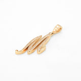 Pendant - 10K Yellow Gold "M" paved with natural diamonds 0.80CT - PEGD001
