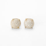 Studs - Or 10K deux tons jaune & blanc dôme pavé cz - BOG366