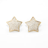 Studs - Or 10K deux tons jaune & blanc étoile pavé cz - BOG369