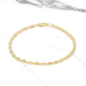 Bracelet de cheville - Or 10K jaune torsade laser cut 2.6mm - ANG050