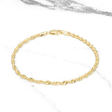 Bracelet de cheville - Or 10K jaune torsade laser cut 2.6mm - ANG050