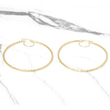 Hoops - Or 10K jaune géométrique coupe diamant 2mm x 50mm - BOG390