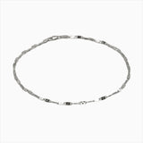 Woman's anklet - 10K white gold diamond cut links 10" - ANG028