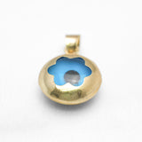 Pendentif - Or 10K jaune mauvais oeil en forme de fleur - PEG181