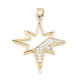 Pendentif - Or 10K jaune étoile pavé cz - PEG200
