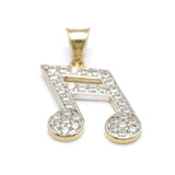 Pendentif - Or 10K jaune note de musique pavé cz - PEG202