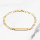 Bracelet - Or 10K jaune barre gravable 5mm avec curb - BRG557