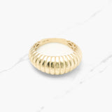 Bague - Or 10K jaune croissant poli - RIG331
