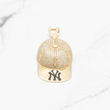 Pendant - 10K Yellow Gold "NY" Cap with Cz Pavement - PEG231