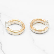Hoops - Polished 10K yellow & white gold - BOG186