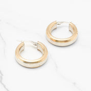 Hoops - Polished 10K yellow & white gold - BOG186