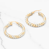 Hoops - Or 10K deux tons jaune & blanc twist - BOG190