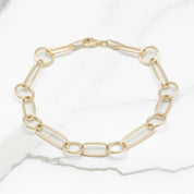 Bracelet - Or 10K jaune mixte & mince 7.5" - BRG237