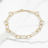 Bracelet - Or 10K jaune mixte & mince 7.5" - BRG237