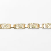 Bracelet - Or 10K jaune clé grecque coupe diamant 7.5" - BRG223