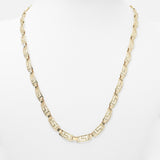 Woman's necklace - 10K yellow gold 18" greek key cut diamond links - CHG098