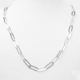 Woman's necklace - 10K white gold 18" paperclip links - CHG103