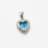 Pendentif - Or 10K blanc mauvais oeil en forme de coeur - PEG240