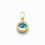 Pendentif - Or 10K jaune mauvais oeil en forme de cercle - PEG247