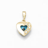 Pendentif - Or 10K jaune mauvais oeil en forme de coeur pavé cz - PEG250