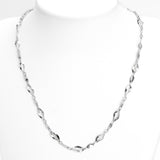 Woman's necklace - 10K white gold 17" twisted mixed links - CHG264