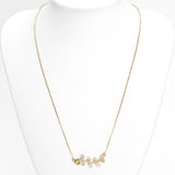 Woman necklace - 10K yellow gold olive branch with cz stones & 19" cable links - CHG257