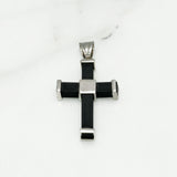 Pendant - 10K white gold cross polished - PEG122
