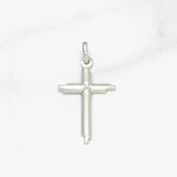 Pendant - 10K white gold cross polished - PEG126
