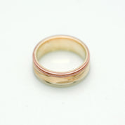 Unisex ring - Yellow, white & pink tricolor 10K gold - RIG255