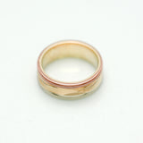 Unisex ring - Yellow, white & pink tricolor 10K gold - RIG255