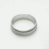 Bague - Or 10K blanc jonc martelé - RIG260