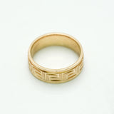 Bague - Or 10K jaune jonc motif clé grecque - RIG266