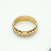 Lady's ring - 10K two-tone yellow & white gold diamond cut band - RIG270