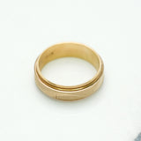 Bague - Or 10K deux tons jaune & blanc jonc coupe diamant - RIG270